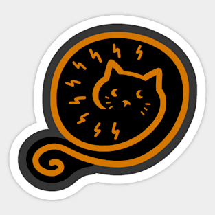 A cat curl up. Sticker